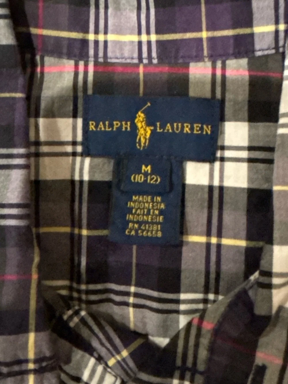 Ralph Lauren kids Plaid Button-Down Shirt size medium 10/12